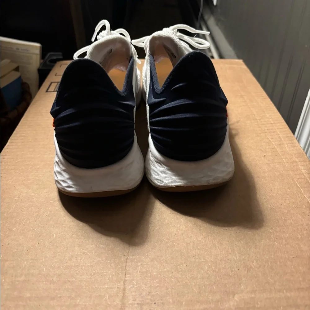 New Balance White and Navy Blue Sneakers - Picture 4 of 6